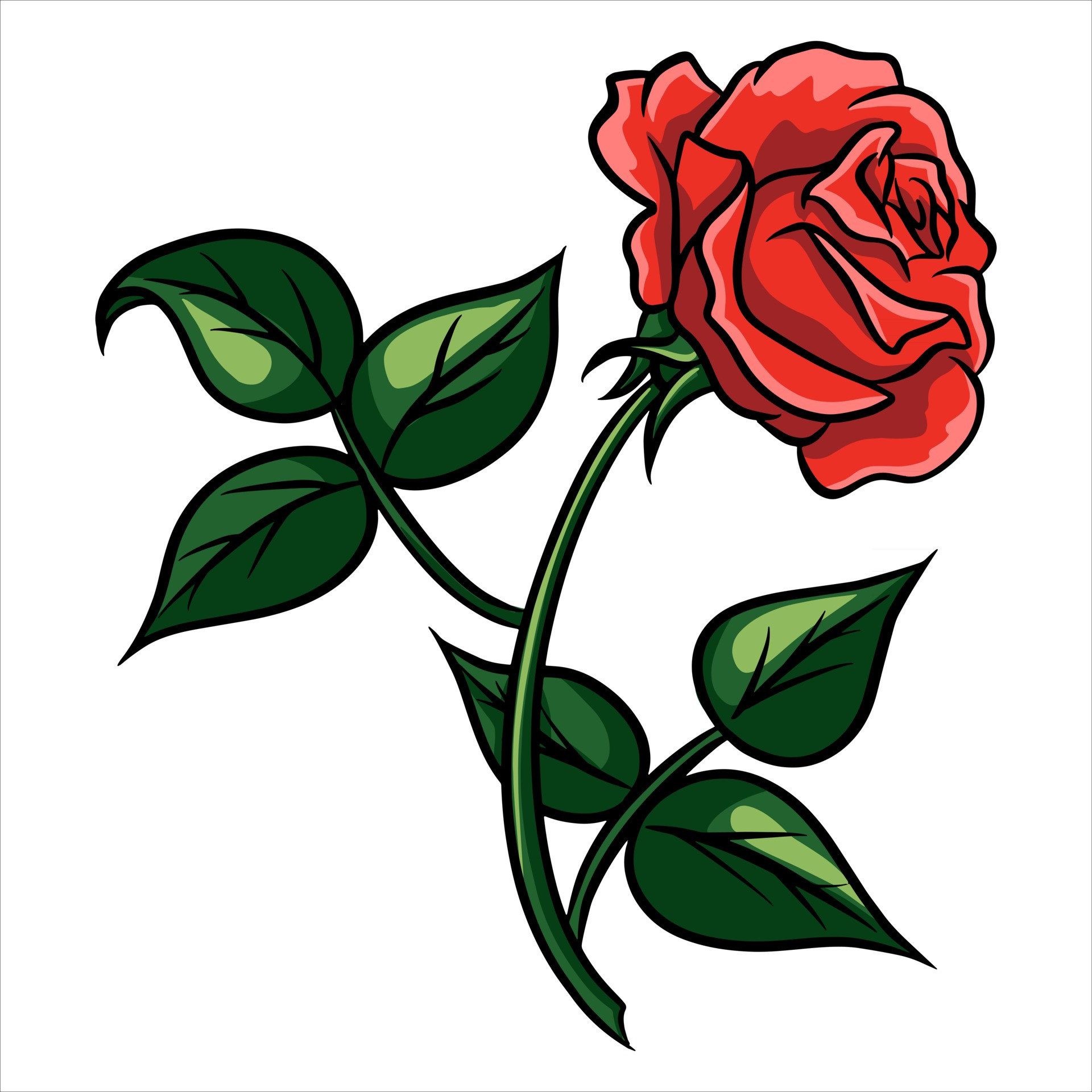 Free Rose Vector Art Luxury Rose Stem Vector Art Icons and Graphics for Free Download