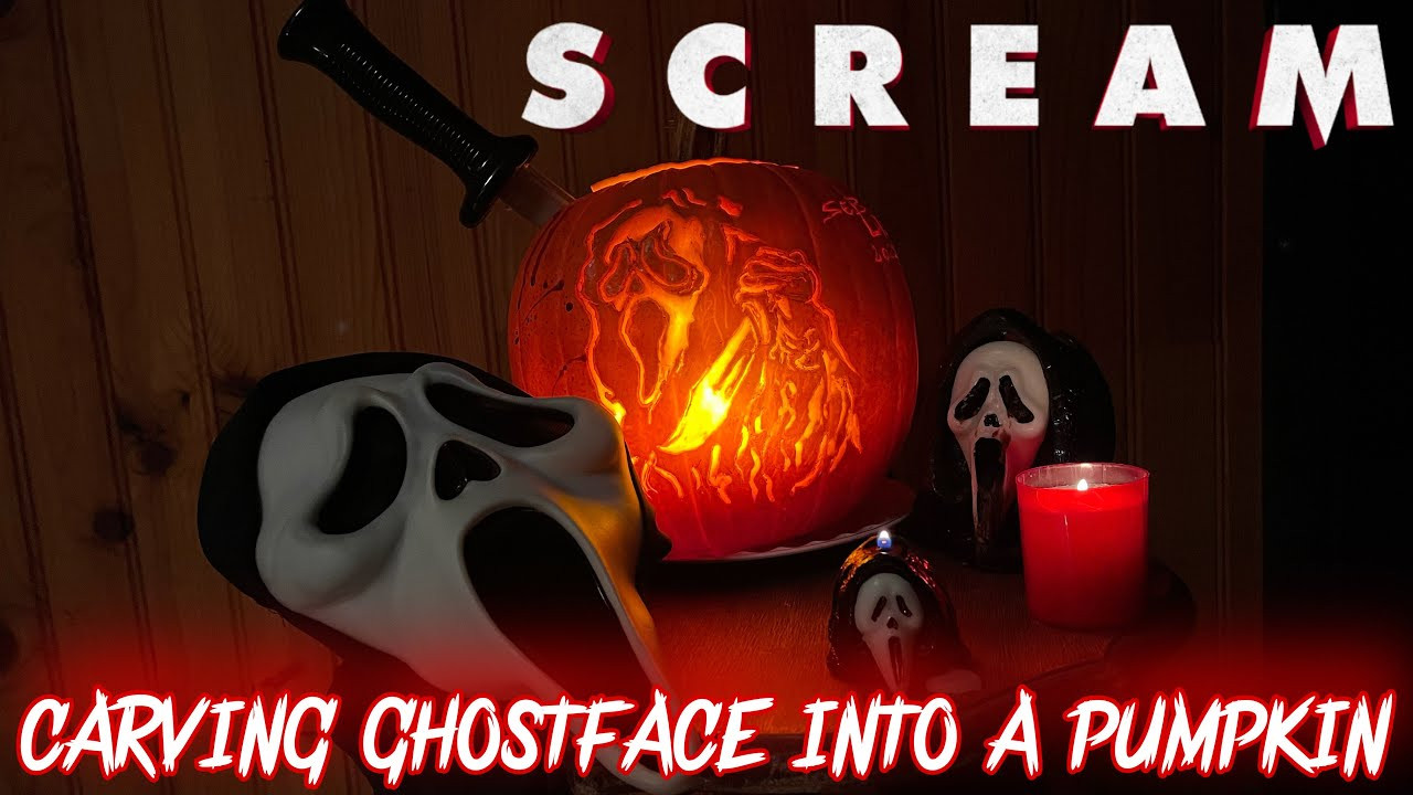 Ghostface Jack O Lantern Beautiful Scream Jack O’lantern Carving Ghostface Into A Halloween Pumpkin 🔪😱🎃