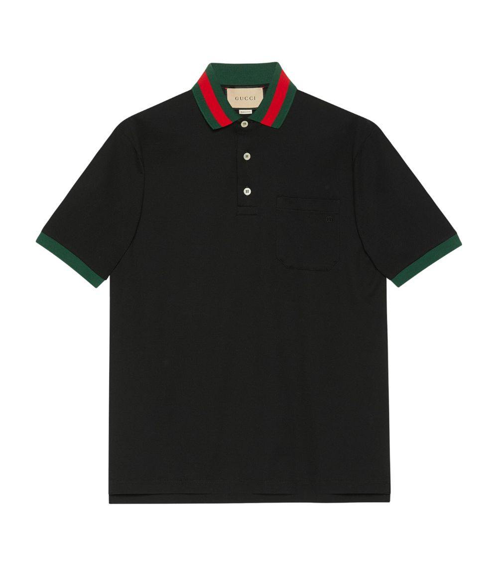 Gucci Collar Shirt Unique Gucci Black Cotton Collar Detail Polo Shirt