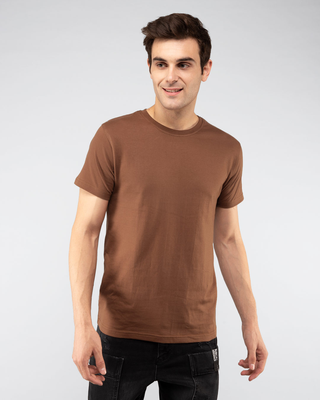 Half Sleeve T Shirts Mens Unique Buy Brown Plain Half Sleeve T Shirt for Men Line India Bewakoof