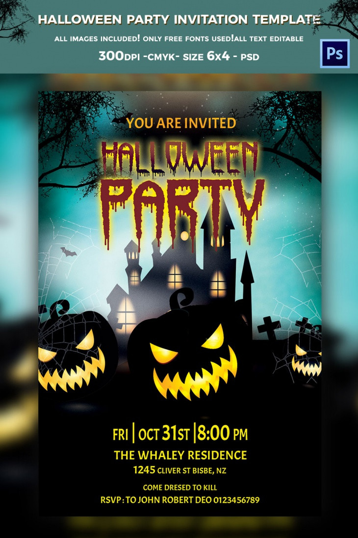 Halloween Party Invitations Unique 9 Free Halloween Party Invitation Templates