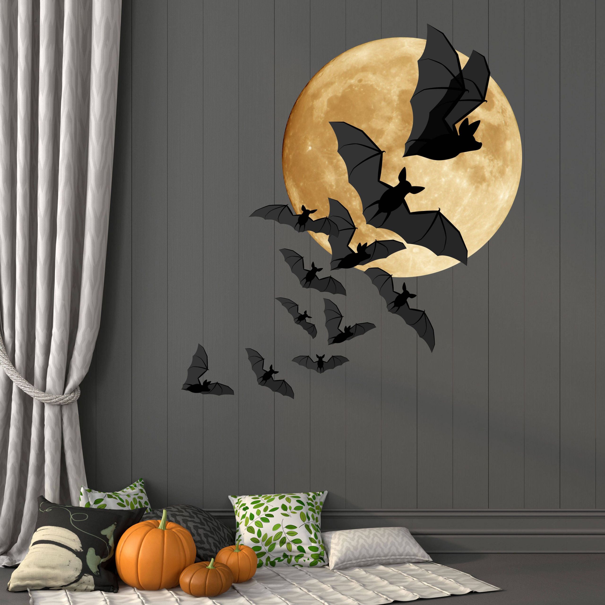 Halloween Wall Decor Unique Bats and Moon Halloween Wall Decor Full Moon and A Colony Of Bats