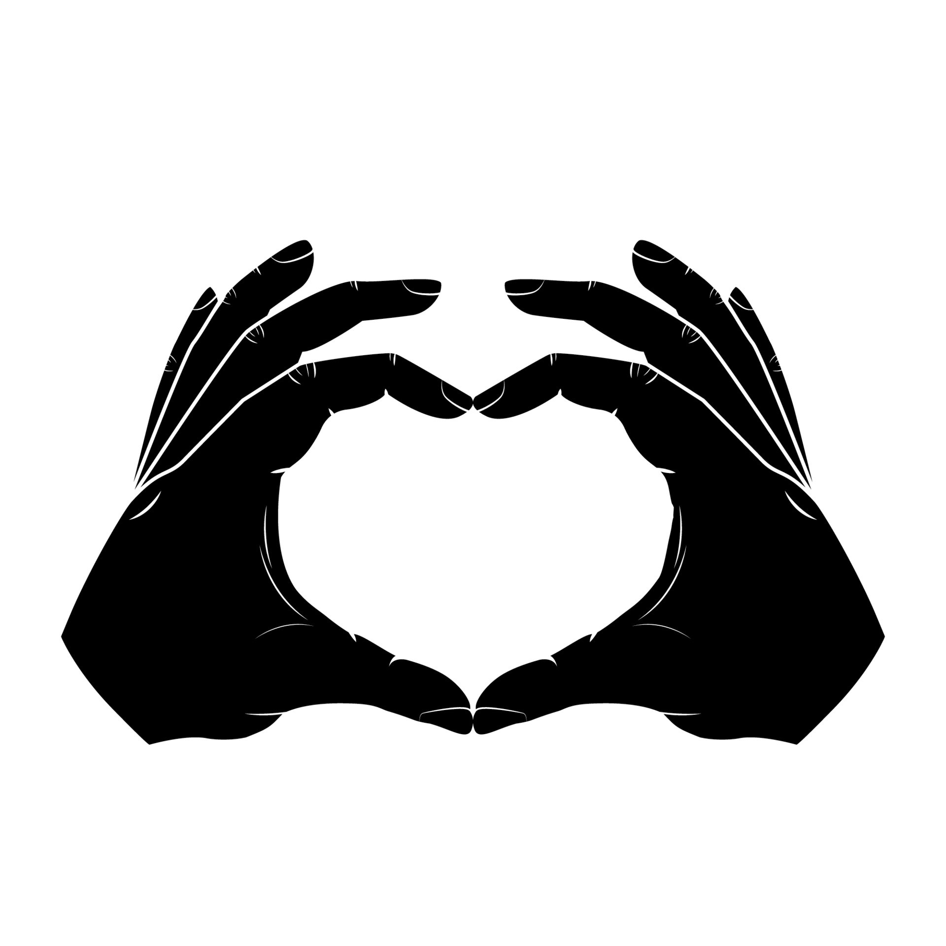 Heart Hand Vector Awesome Vector Hands Making Shape Of Heart On White Background Vector