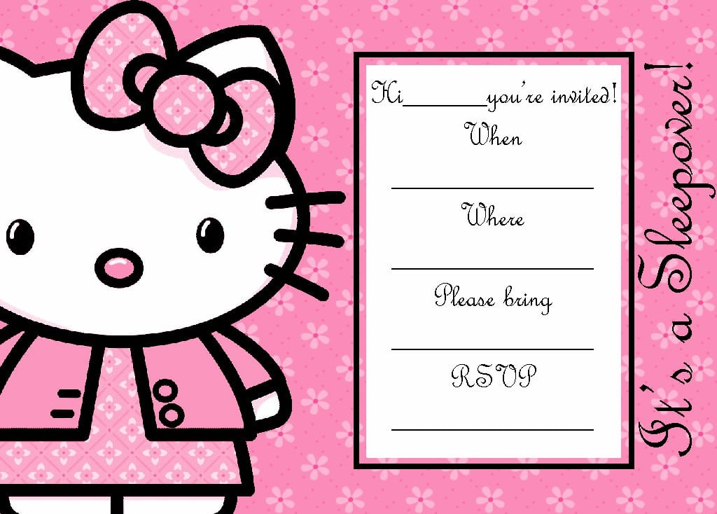 Hello Kitty Blank Invitation Elegant Printable Hello Kitty Invitation Template Blank Printable Templates