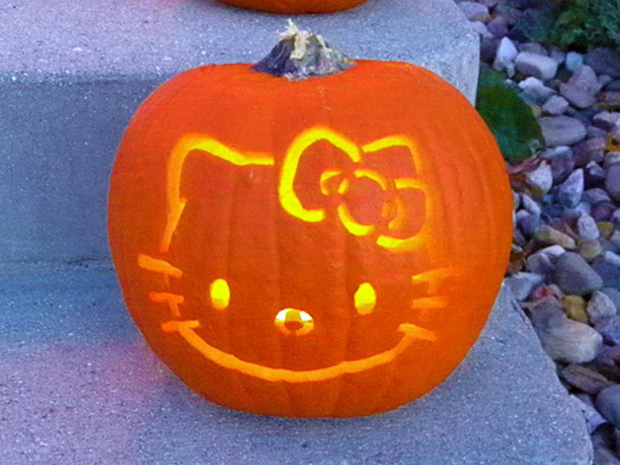 Hello Kitty Carved Pumpkin New Hello Kitty Pumpkin by Louness26 On Deviantart