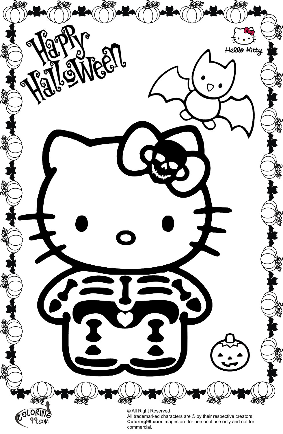 Hello Kitty Halloween Coloring Inspirational Hello Kitty Halloween Coloring Pages