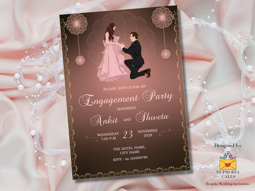 Invitation Card Engagement Best Of Editable Engagement Invitation Template Engagement Card Instant