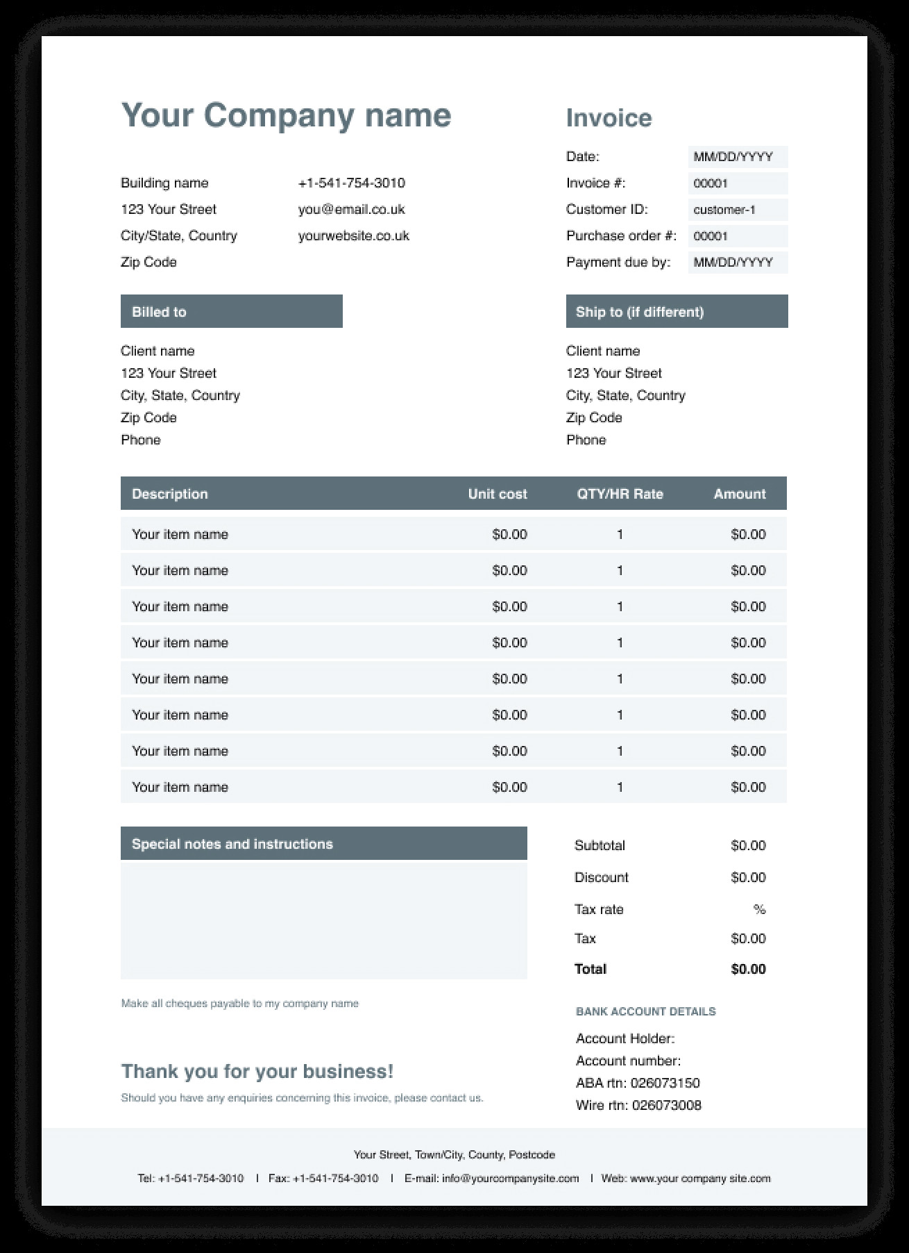 Invoice Download Pdf Fresh Invoice Template for Pdf Free Download Wise