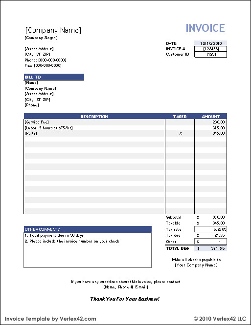 Invoice format In Excel Download Unique Free Invoice Template for Excel