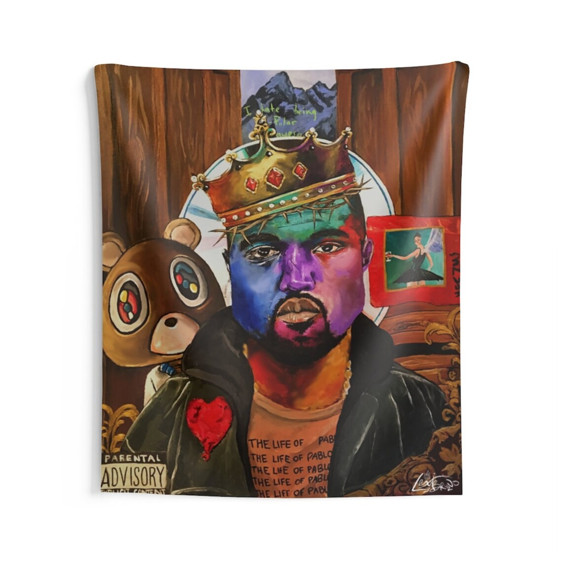 Kanye West Tapestry Beautiful Kanye West Tapestry original Design 51x80 or 68x80 Rap