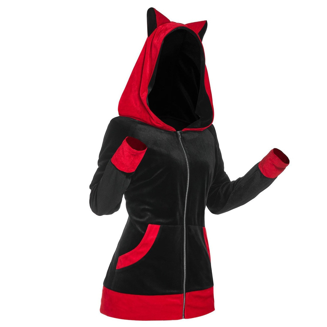 Kitten Ear Hoodie Fresh Cat Ears Hoo Women Scat Hoo with Adorable solid