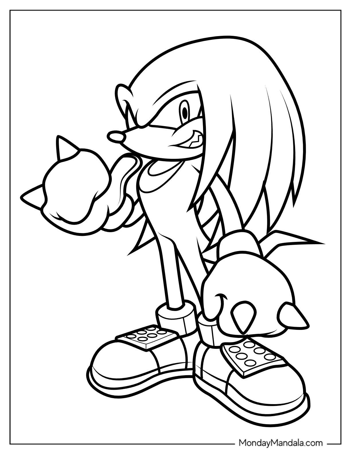 Knuckles Coloring Sheet Best Of 20 Knuckles Coloring Pages Free Pdf Printables