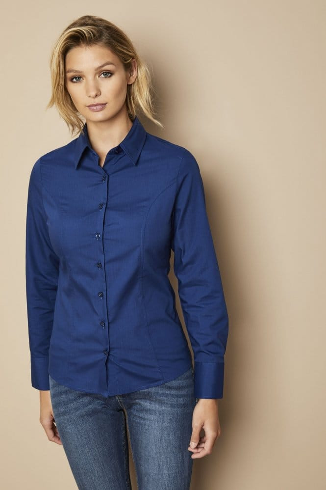 Ladies Long Sleeve Shirts Fresh Women S Essentials Long Sleeve Shirt Dark Blue