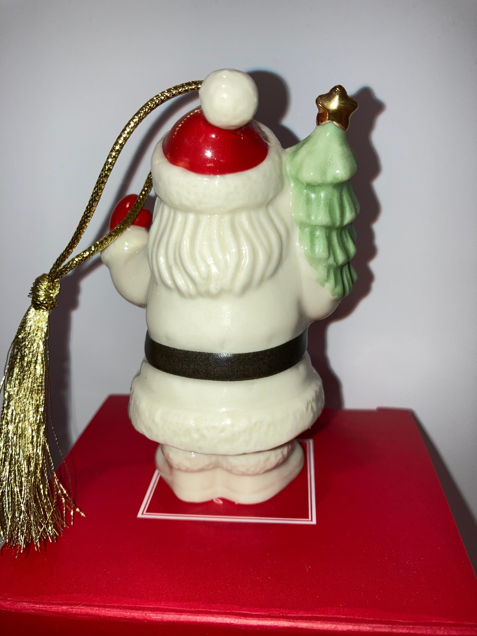 Lenox Christmas ornaments Luxury Vintage Lenox Santa ornament Lenox Santa with Tree Christmas Etsy