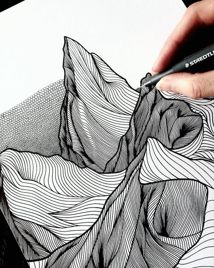 Line Pencil Drawing Lovely Christa Rijneveld Creates Pen and Ink Line Drawings Of Mountains