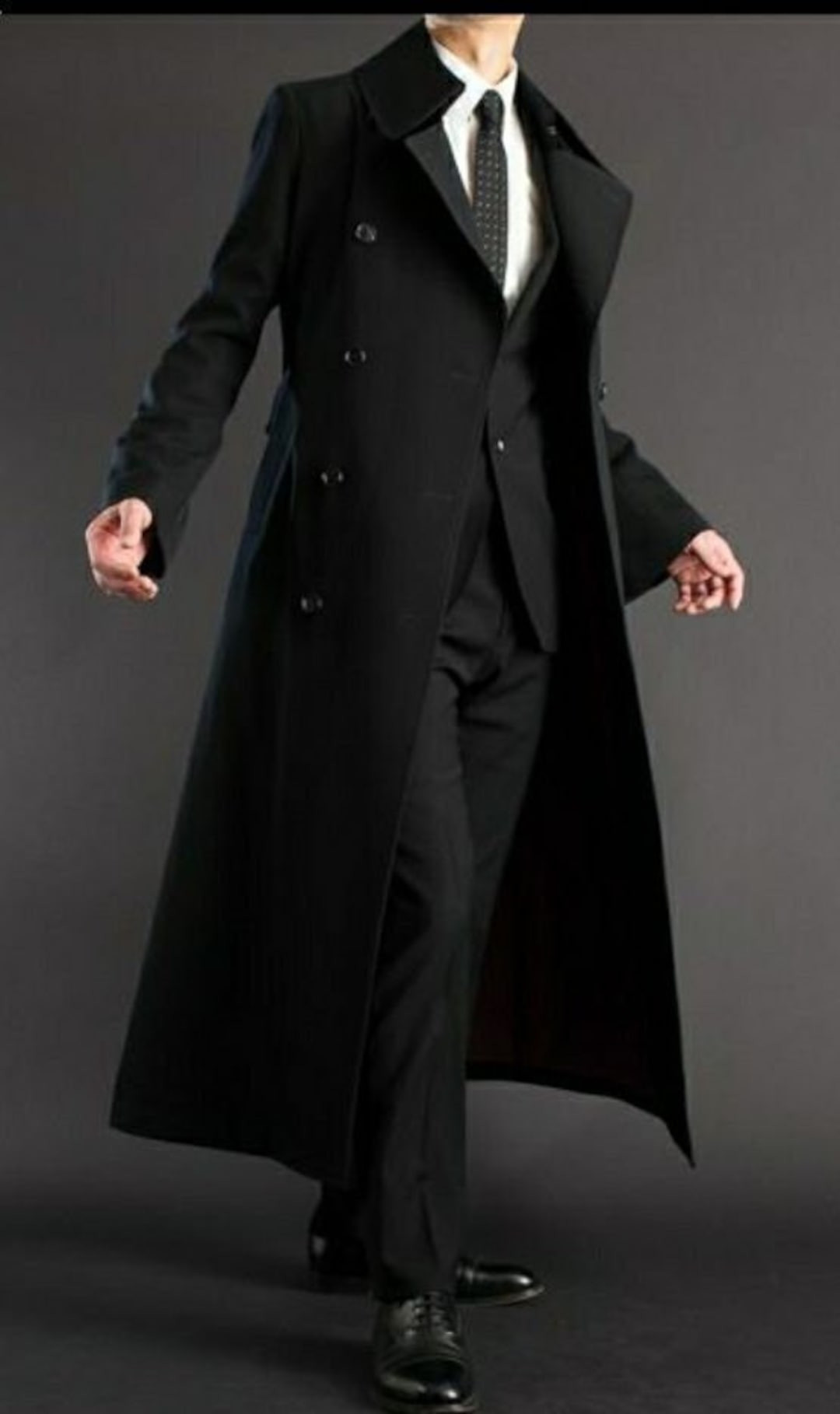 Long Black Coat Men Awesome Men Black Winter Long Overcoat Long Trench Coat Men New Jacket Etsy