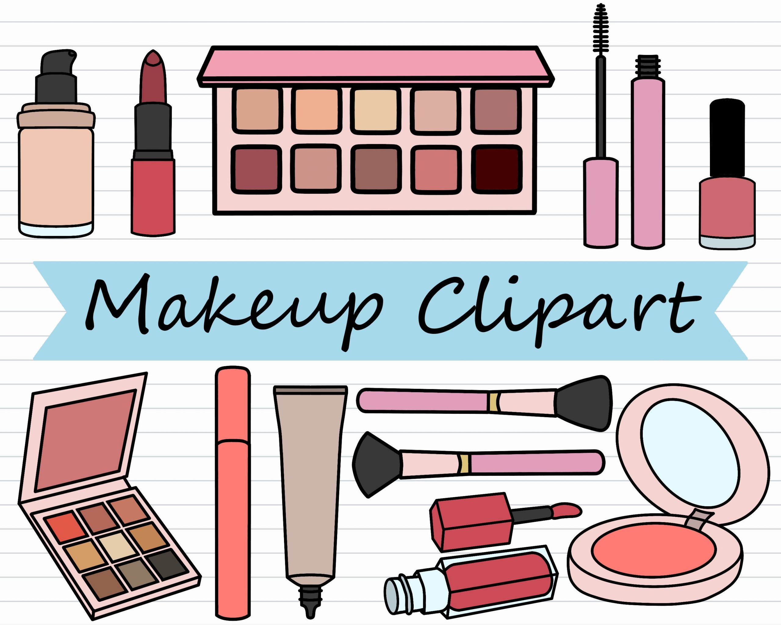 Makeup Clip Art Fresh Makeup Clipart Bundle Makeup Clip Art Cosmetics Png Make Etsy Uk