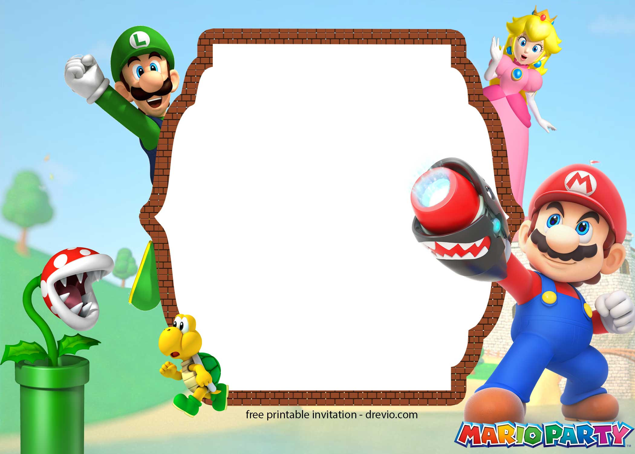 Mario Bros Invitation Beautiful Free Printable Super Mario Party Birthday Invitation Templates