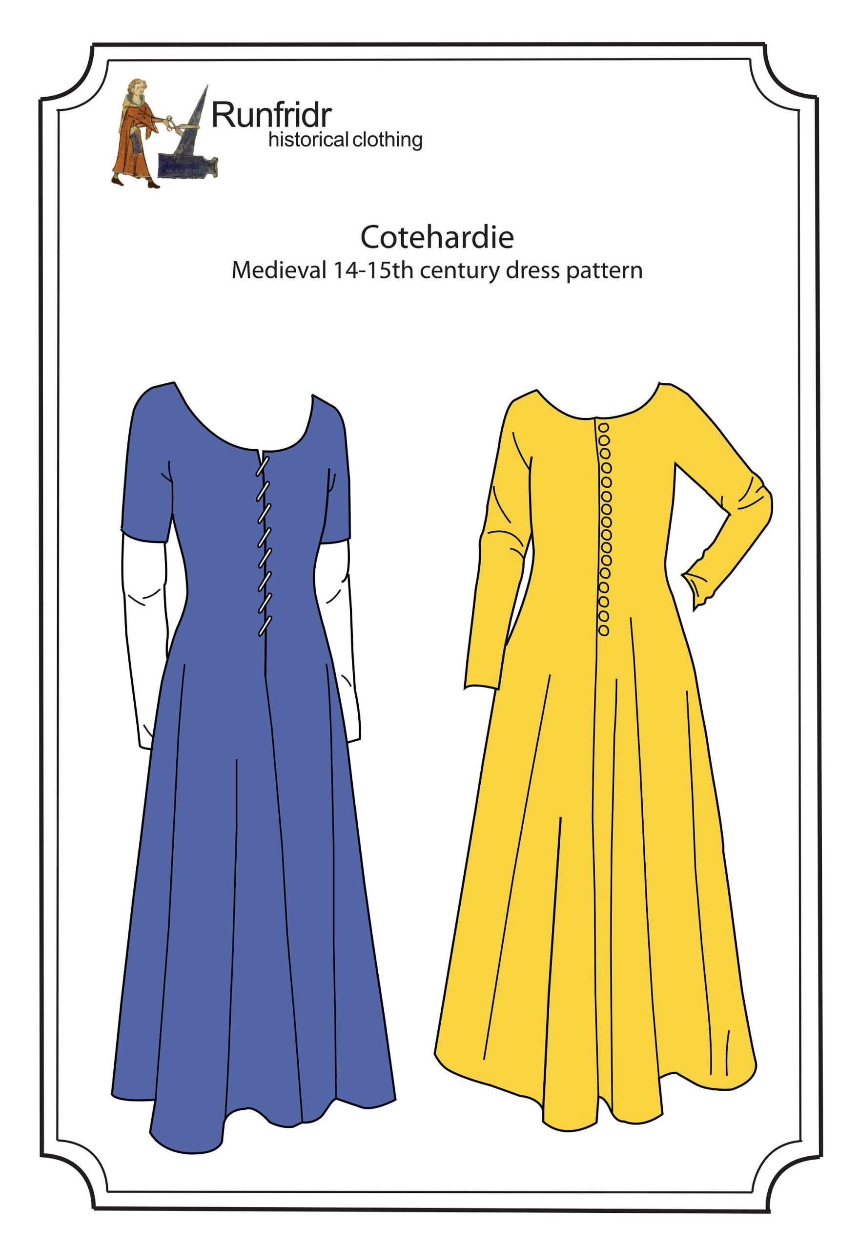 Medieval Sewing Patterns Elegant Digital Cotehar Me Val Dress Sewing Pattern