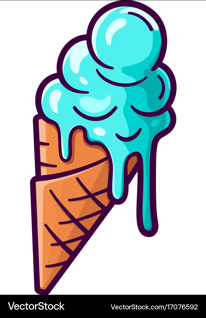 Melting Ice Cream Cartoon Fresh Cartoon Melting Ice Cream Balls In Cone Royalty Free Vector