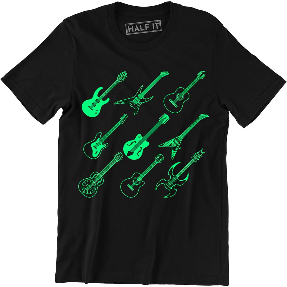 Mens Rock T Shirts Unique Different Type Guitar Cool Rock Star Guitarist Bands Men S T Shirt