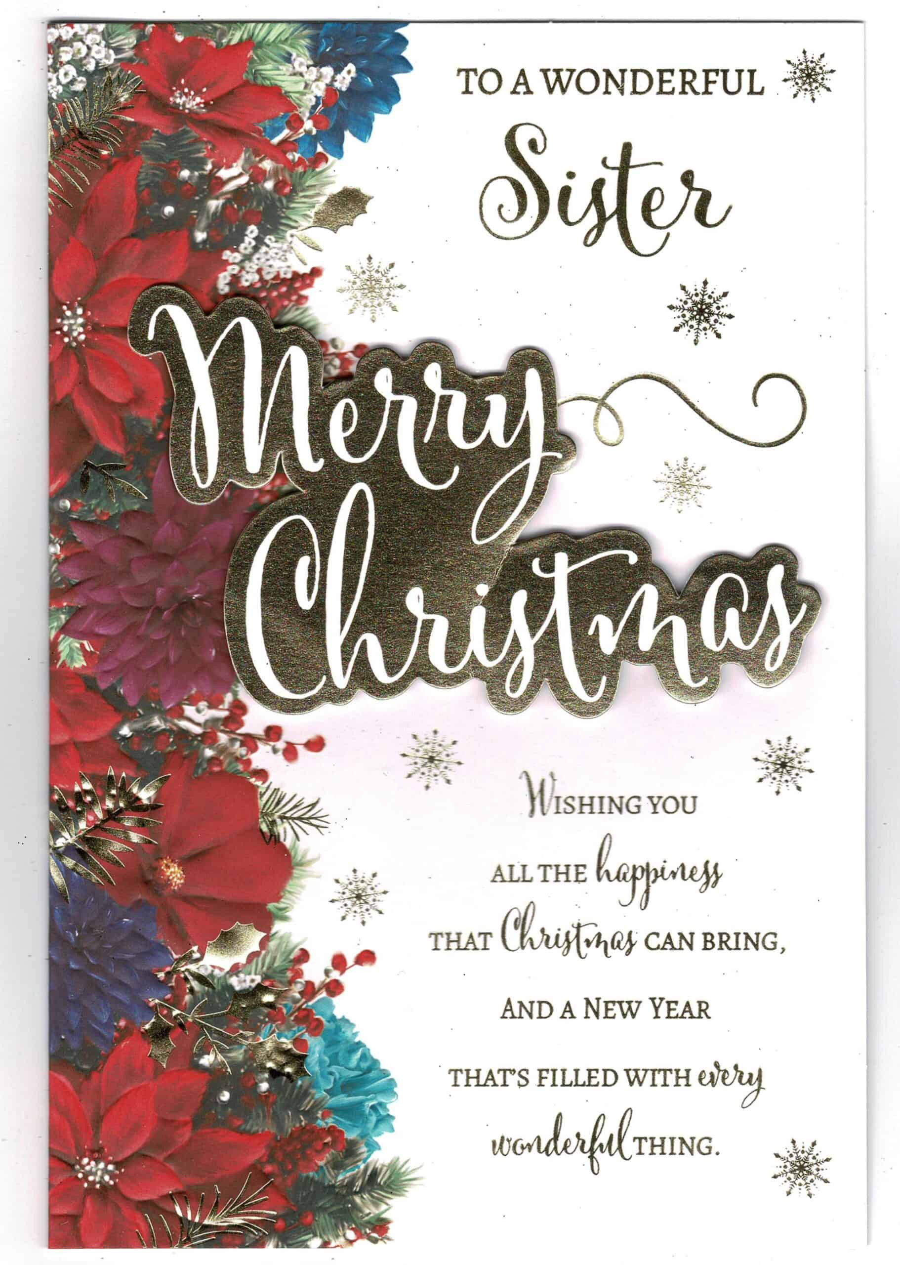 Merry Christmas Sister Best Of Sister Christmas Card to A Wonderful Sister Merry Christmas with