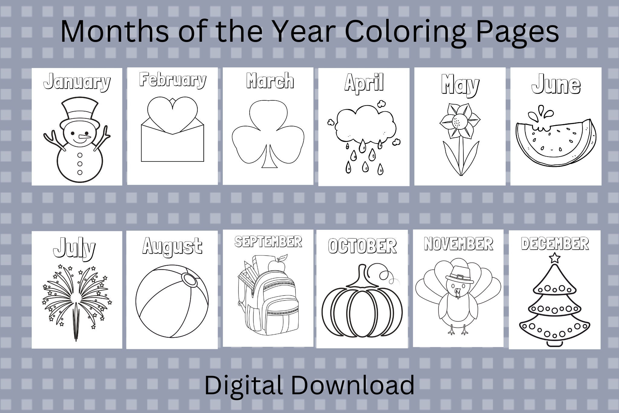 Month Coloring Pages Lovely Months Of the Year Printable Coloring Pages Etsy