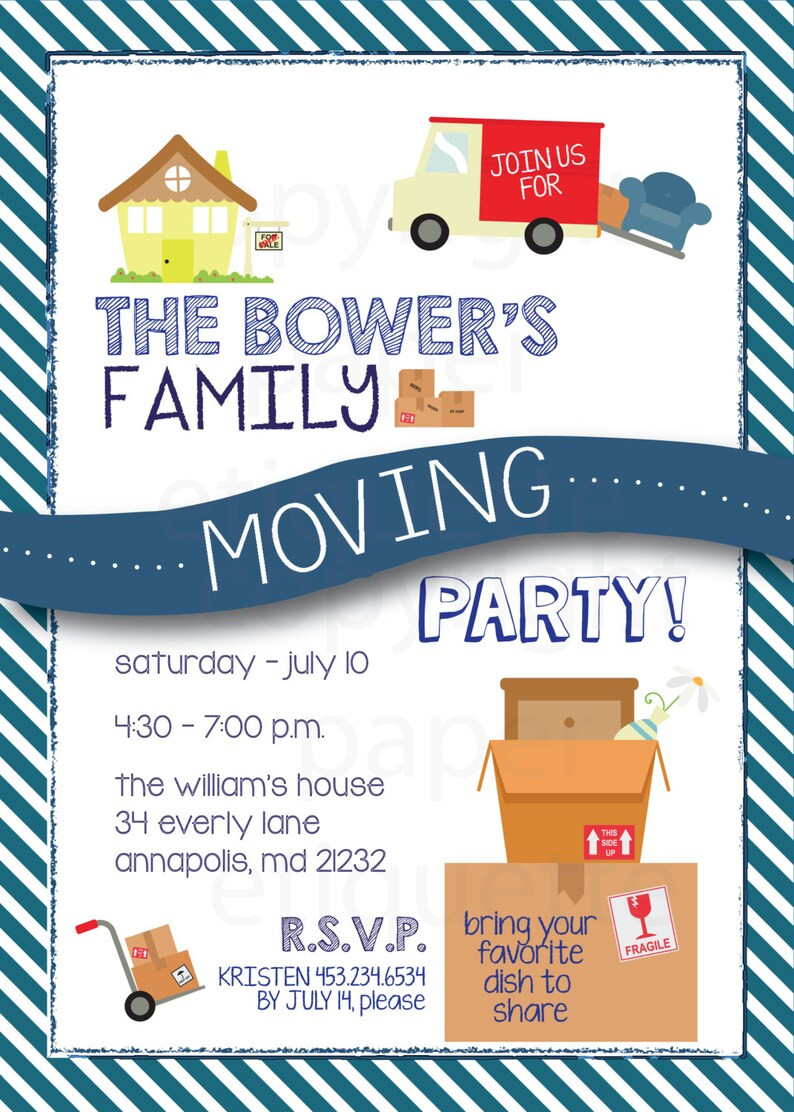 Moving Party Invitation Lovely Going Away Party Moving Party Invitation Virtual Packing Etsy