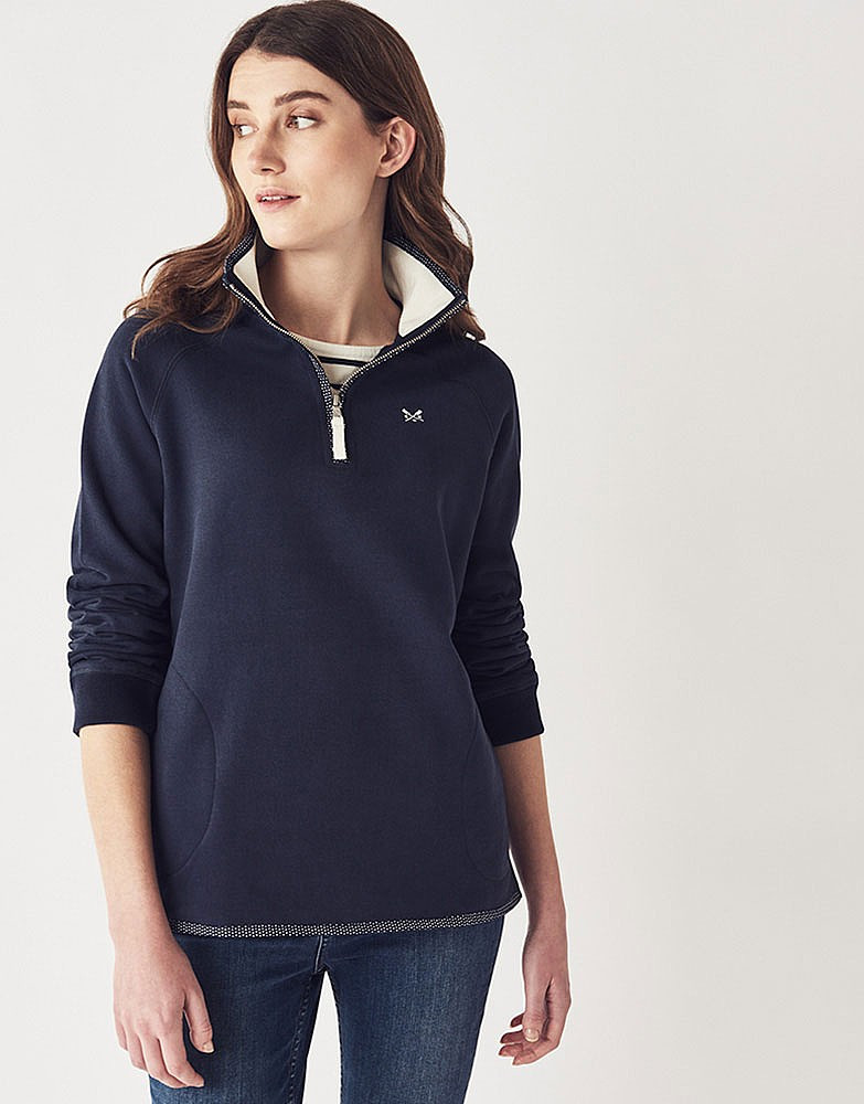 Navy Sweatshirt Womens Lovely Women S Half Zip Sweatshirt In Navy From Crew Clothing