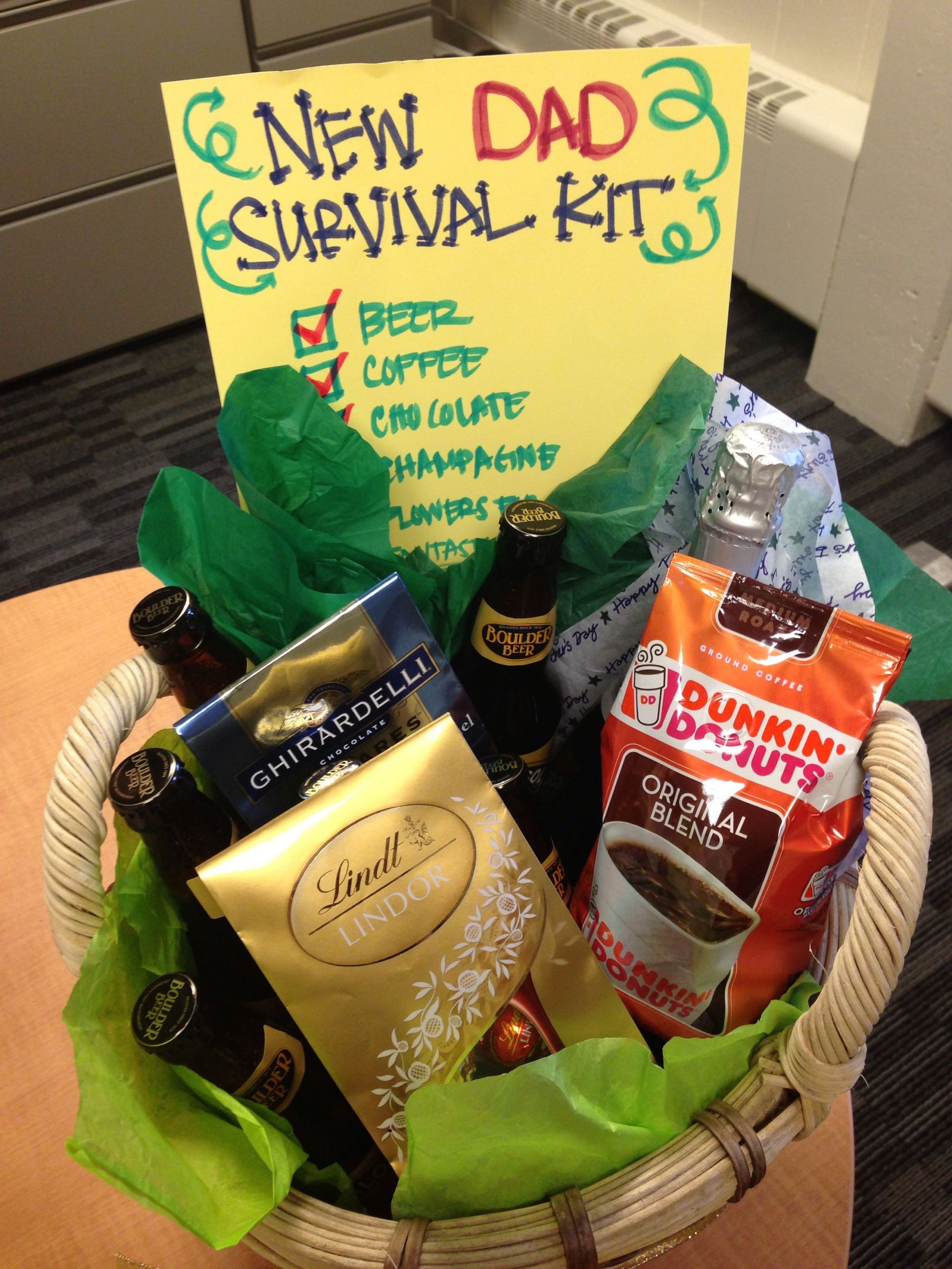 New Father Gifts Beautiful A Pinspired New Dad Survival Kit My Coworkers and I Made New Dads