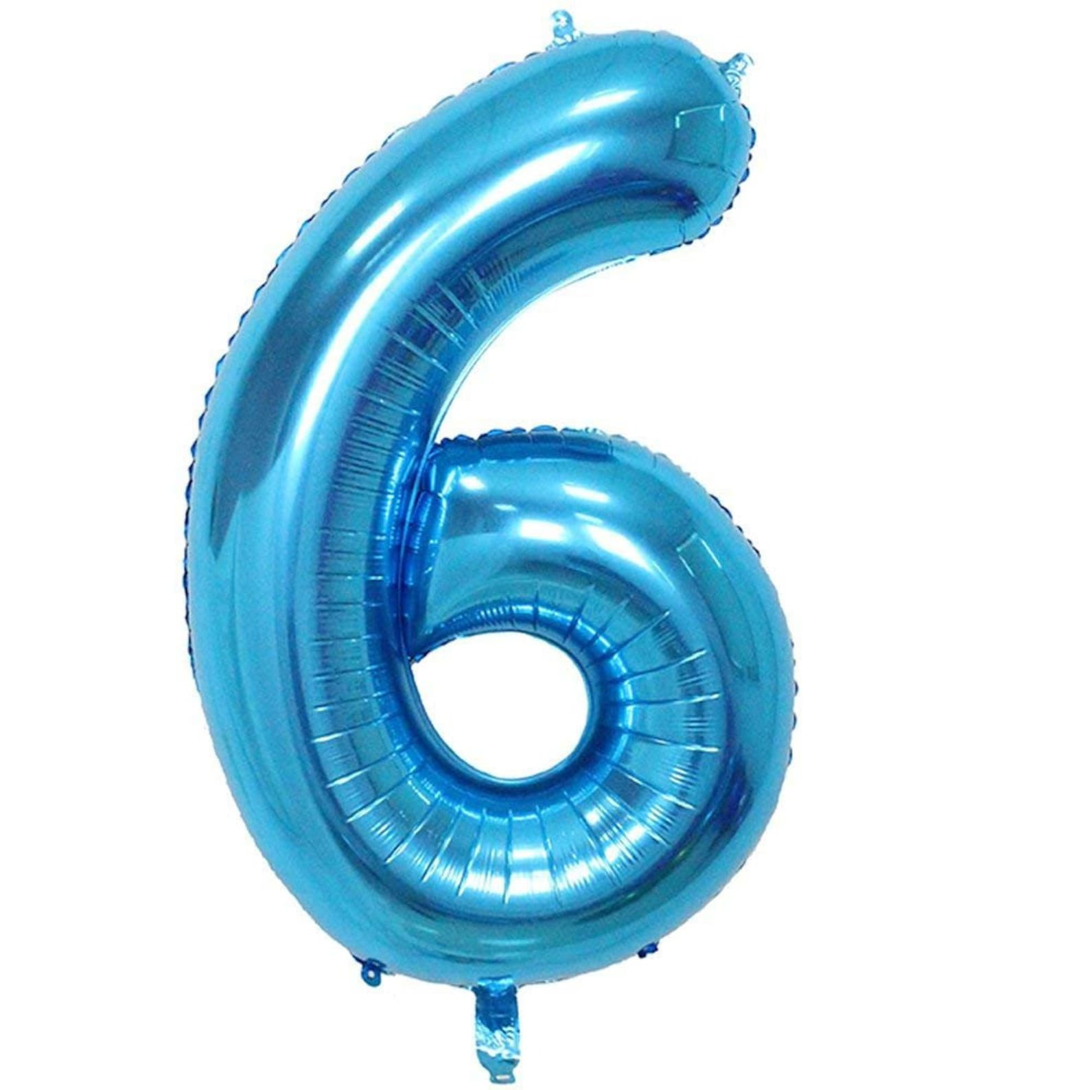 Number 6 Balloon Awesome Blue Number 6 Balloon 40 Inch Number Six Balloon 6th Birthday