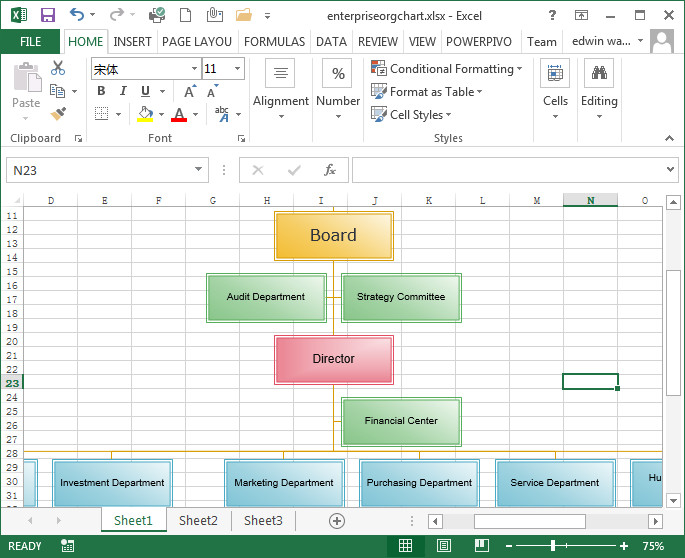 Org Chart Using Excel New Create organizational Charts In Excel