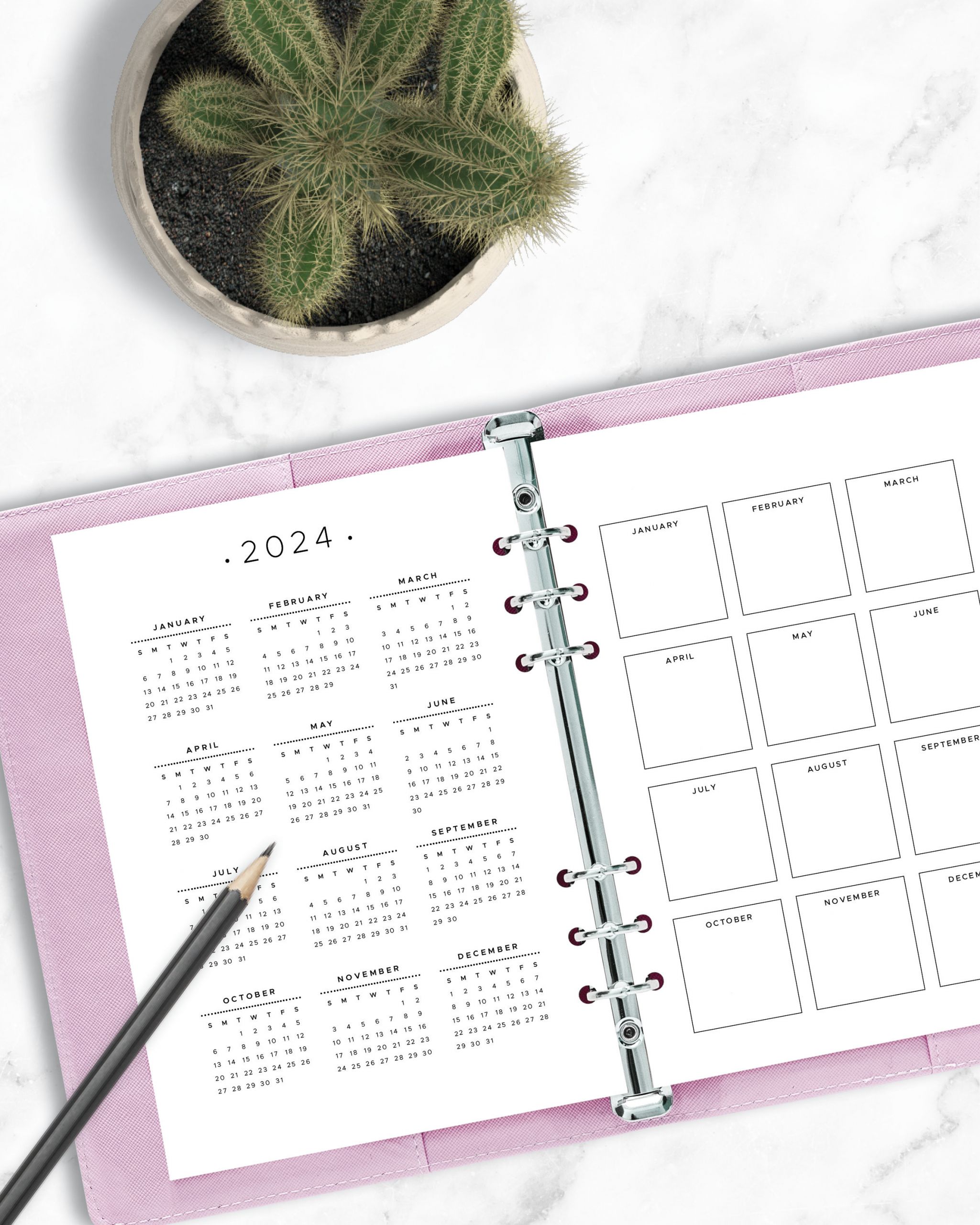 Planner 2023 2024 Lovely 2023 2024 Yearly Calendar Printable Planner Insert Dated Etsy