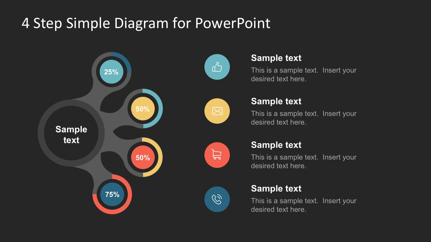 Powerpoint Presentation Diagram Elegant Free 4 Step Simple Diagram for Powerpoint Slidemodel