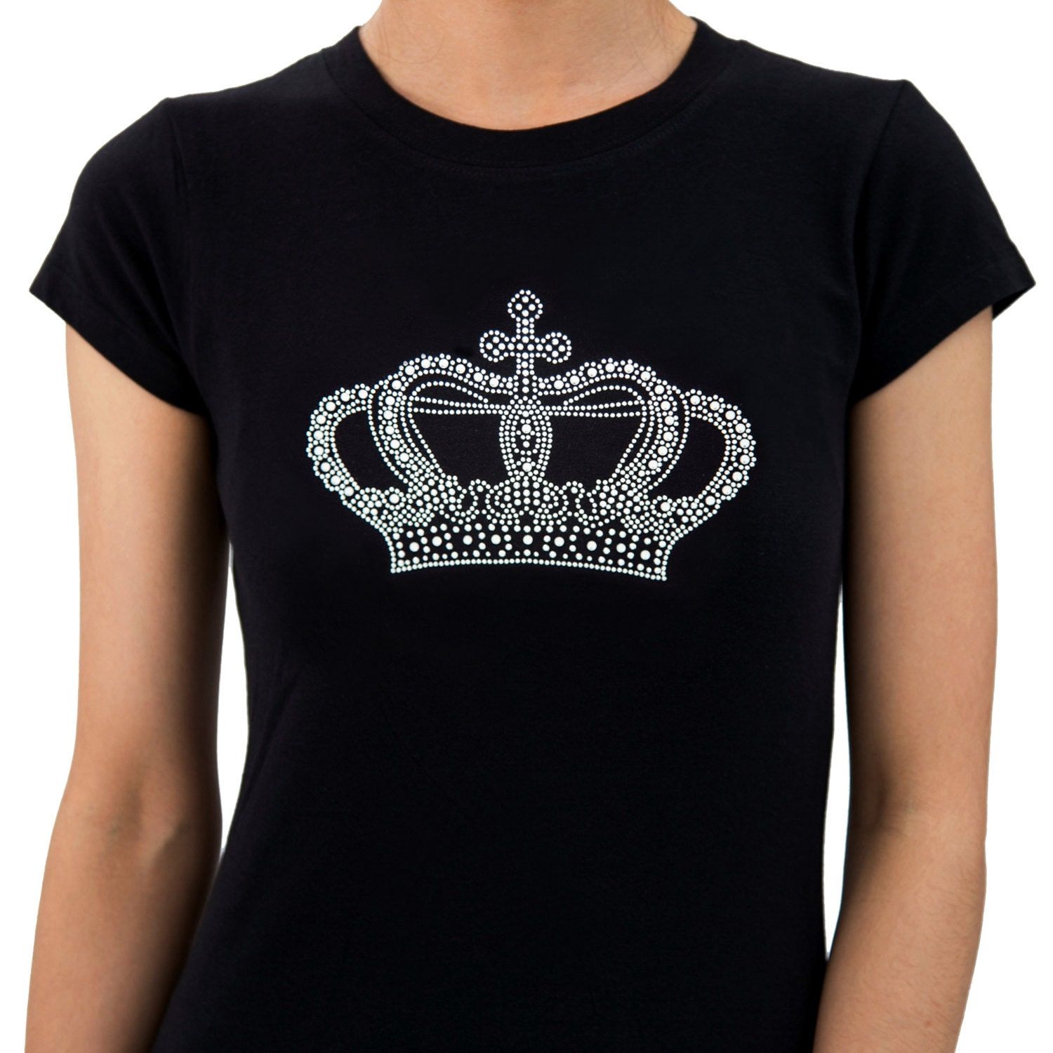 Rhinestone Shirt Womens New Crown Rhinestone T Shirts for Women by Blingblingcountry On Etsy