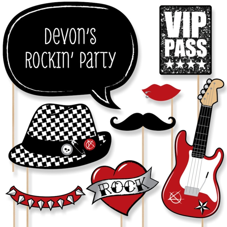 Rock and Roll Party Props Fresh Rock N Roll Booth Props Party Like A Rockstar Prop Etsy