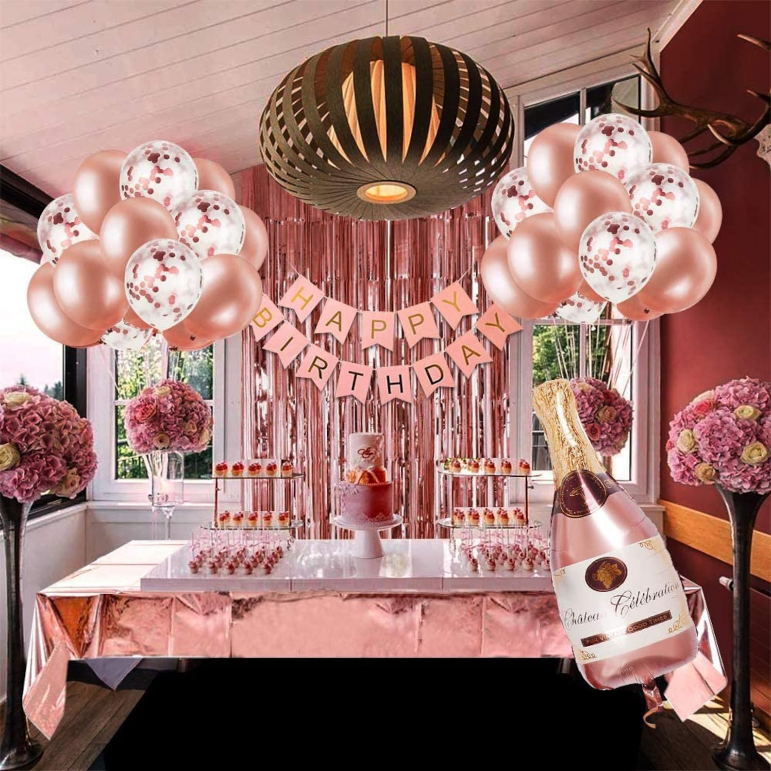 Rose Gold Decorations Awesome Rose Gold Party Decorations Happy Birthday Confetti Balloons