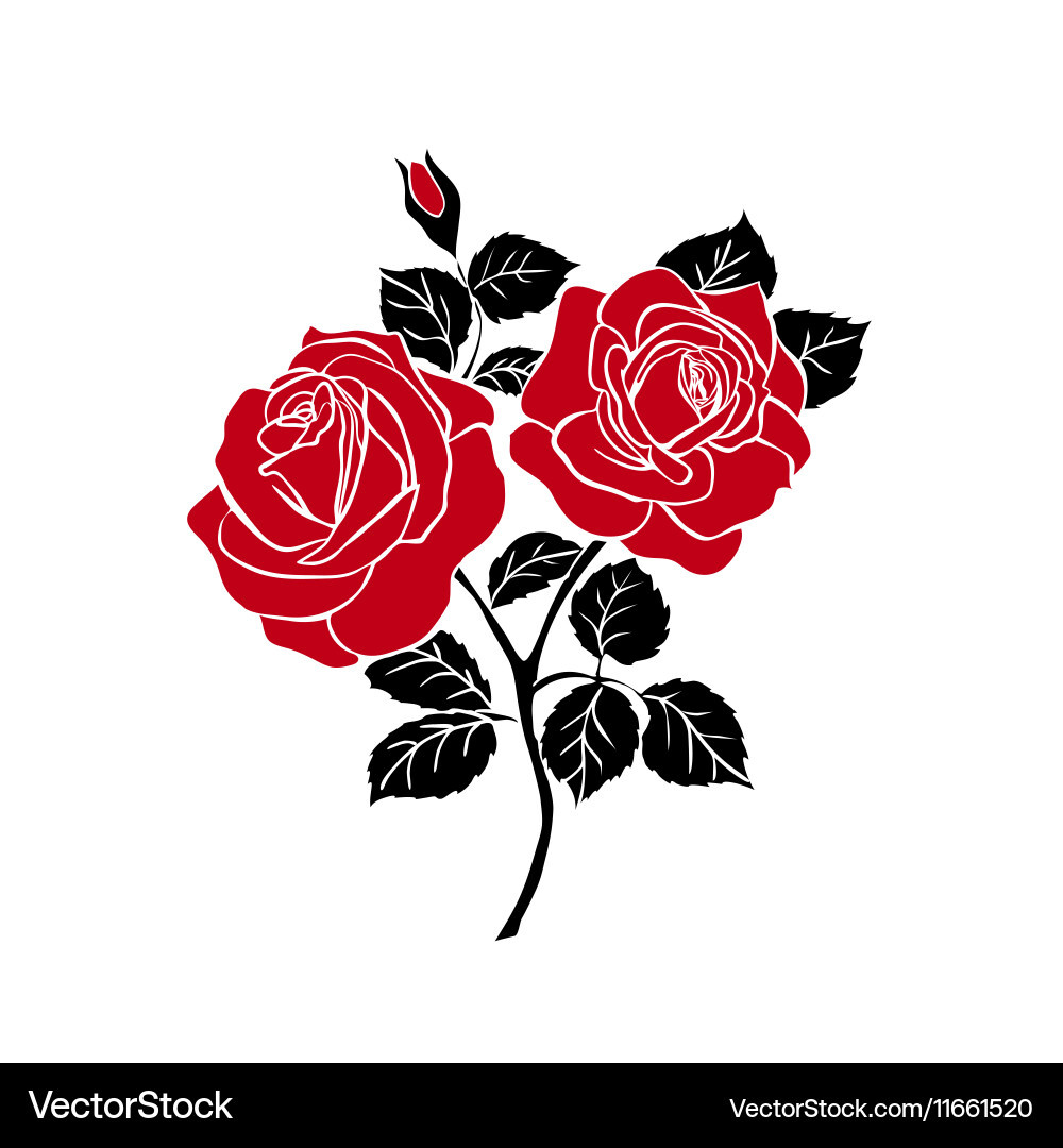 Rose Silhouette Vector Inspirational Silhouette Of Rose Royalty Free Vector Image Vectorstock