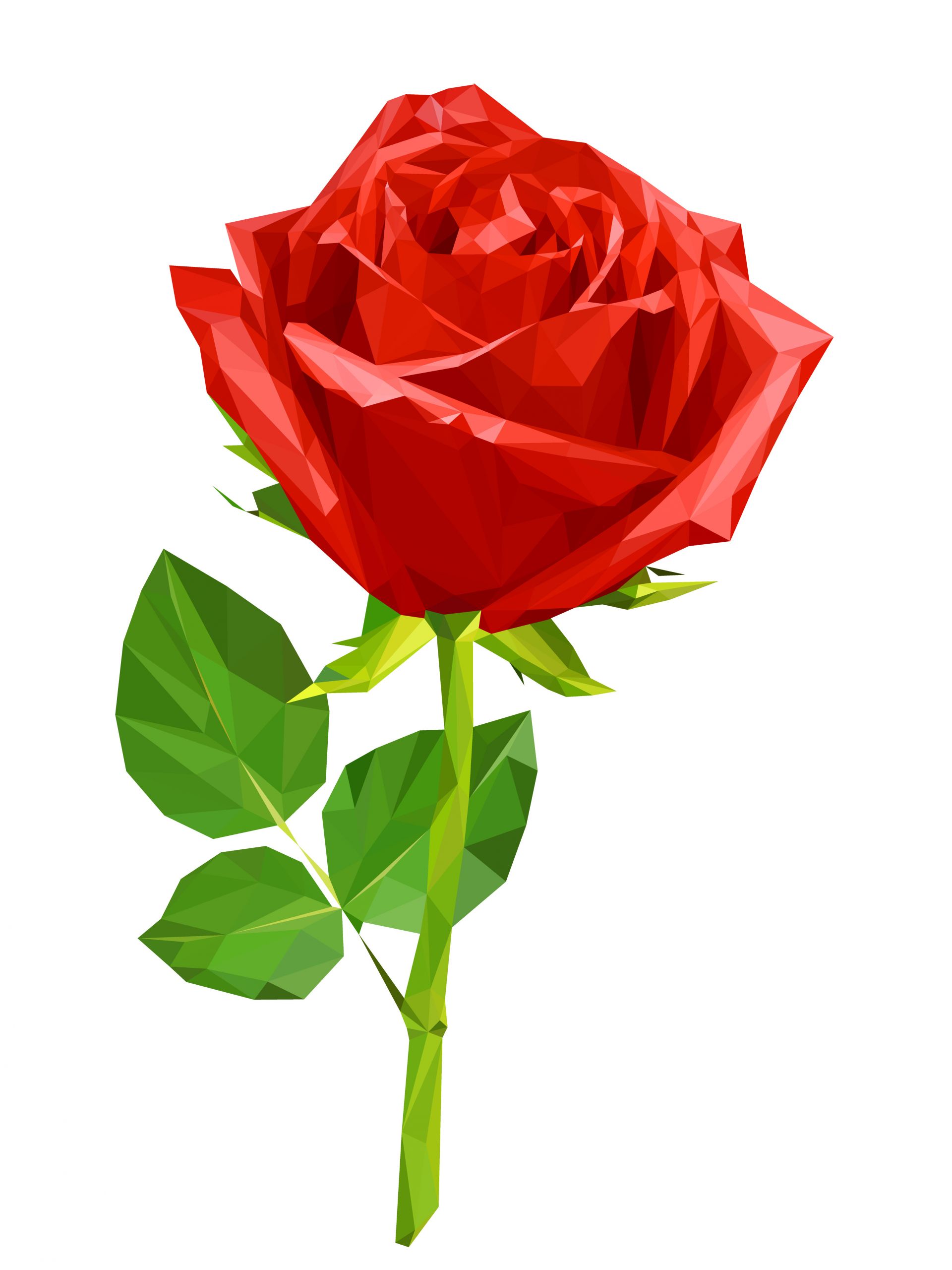 Rose Vector Illustration Awesome Red Polygon Rose Vector Art at Vecteezy