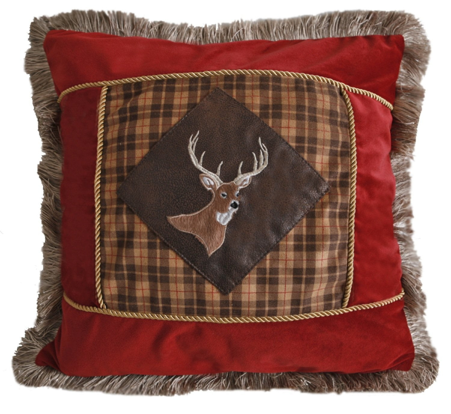 Rustic Throw Pillows Unique Carstens Red Plaid Buck Rustic Cabin Throw Pillow 18&quot; X 18&quot; Walmart