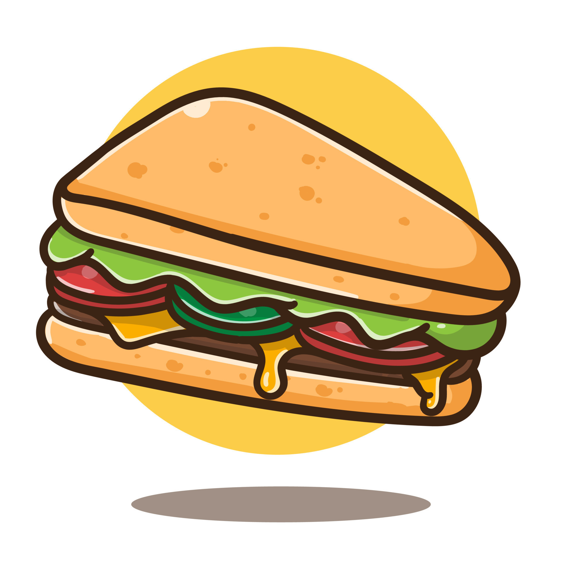 Sandwich Cartoon Images Beautiful Illustration Of Cute Cartoon Sandwich Vector Good for Sticker