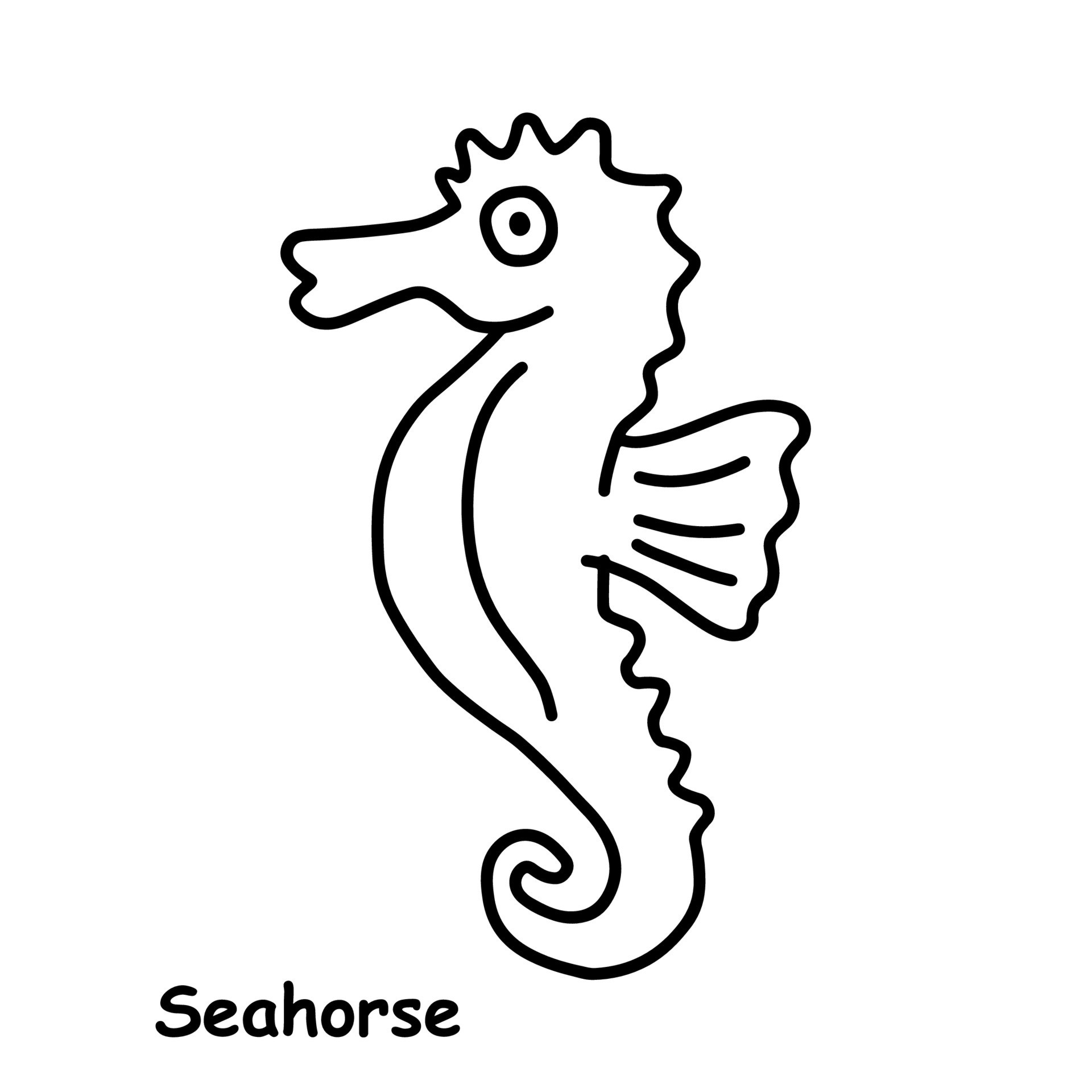 Seahorse Line Drawing Beautiful Seahorse Line Draw Vector Art at Vecteezy