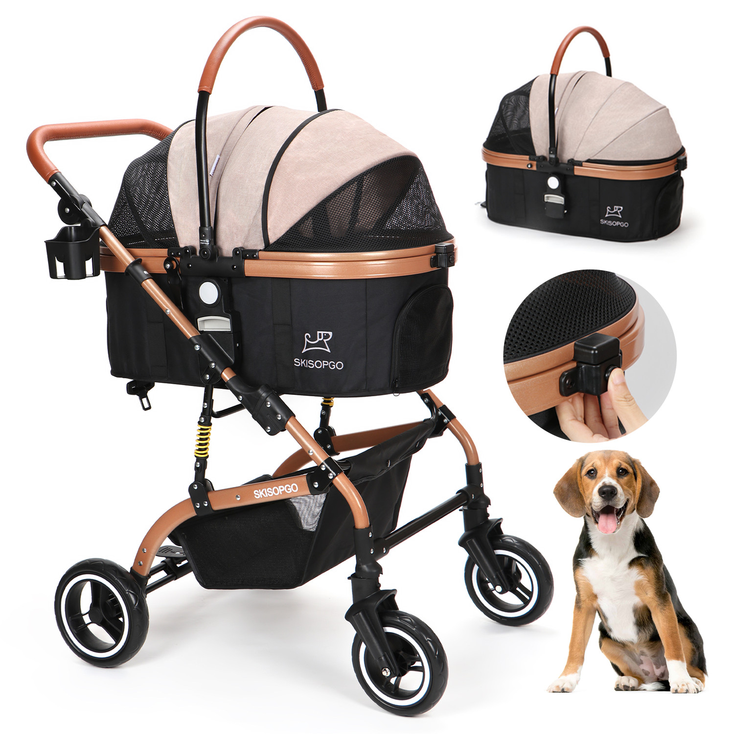 Skisopgo Pet Stroller Unique Skisopgo 3 In 1 Pet Strollers for Small Medium Dogs Cat with Detachable