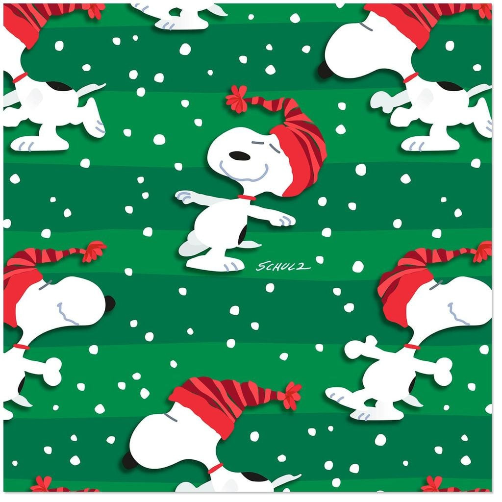 Snoopy Christmas Wrapping Paper Luxury Peanuts Snoopy In Stocking Hat Christmas Wrapping Paper Roll