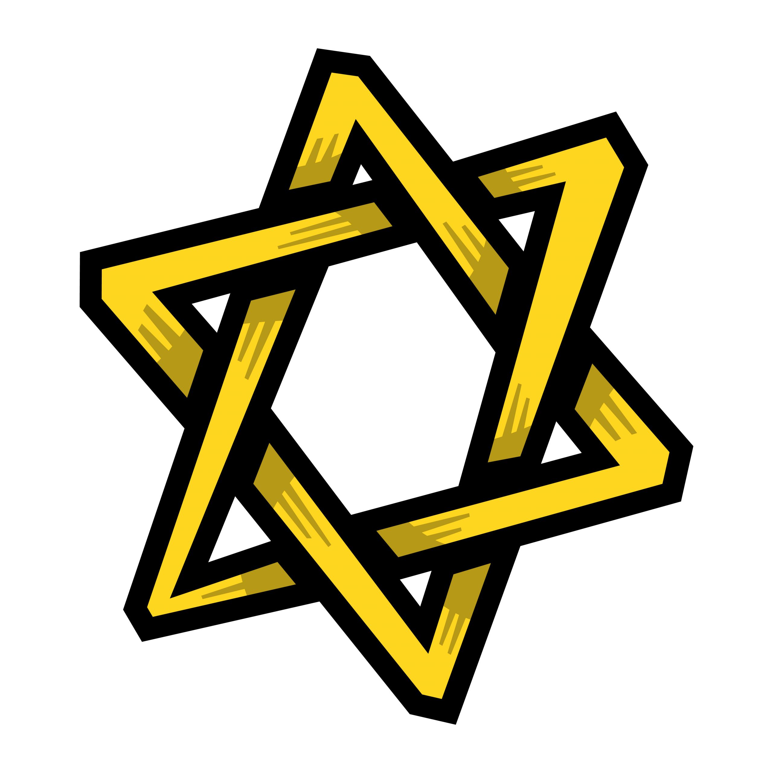 Star Of David Vector Elegant Jewish Star Of David Six Pointed Star In Black with Interlocking Style