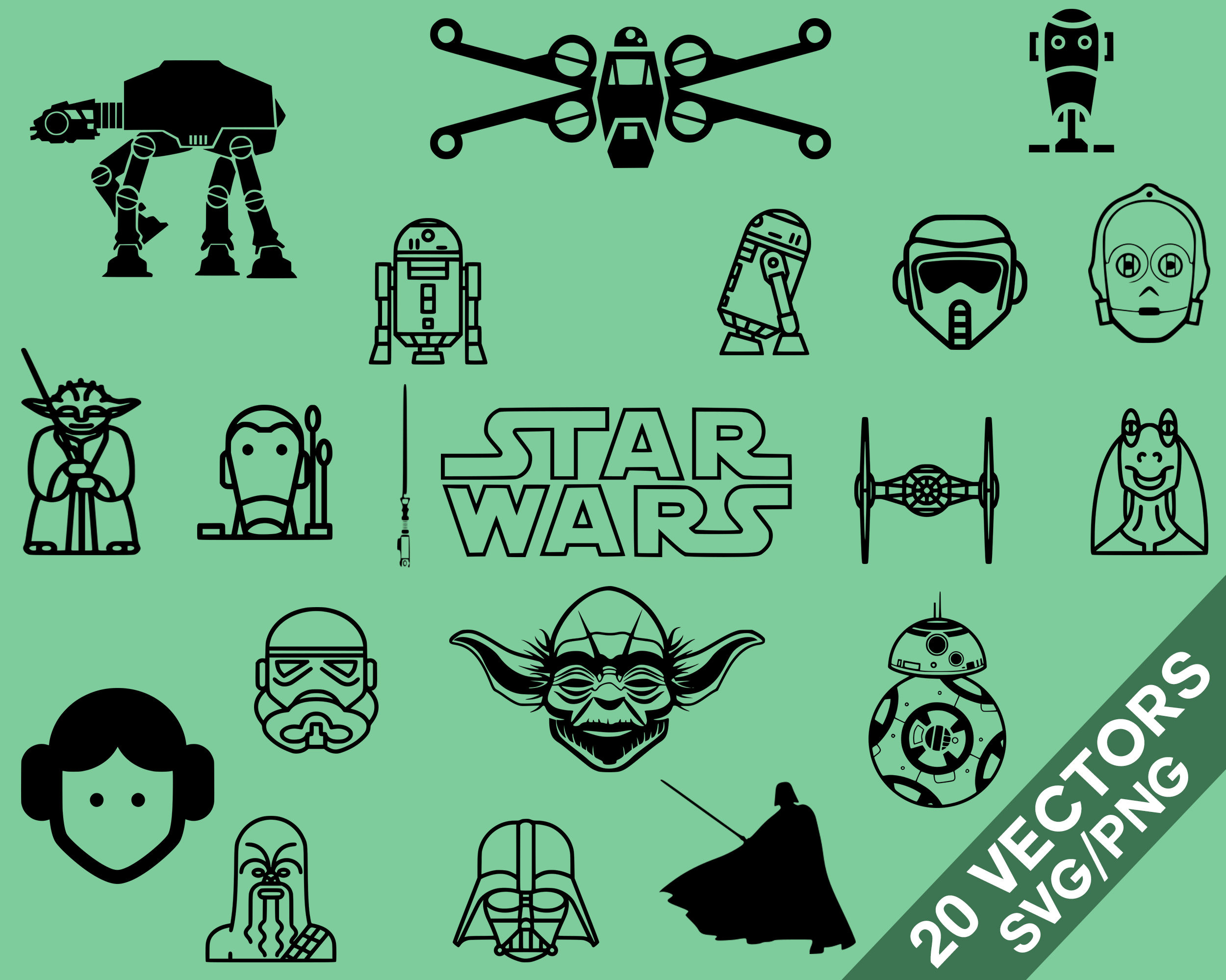 Star Wars Vector Image Elegant Star Wars Vector Pack Svg Star Wars Clip Art Star Wars