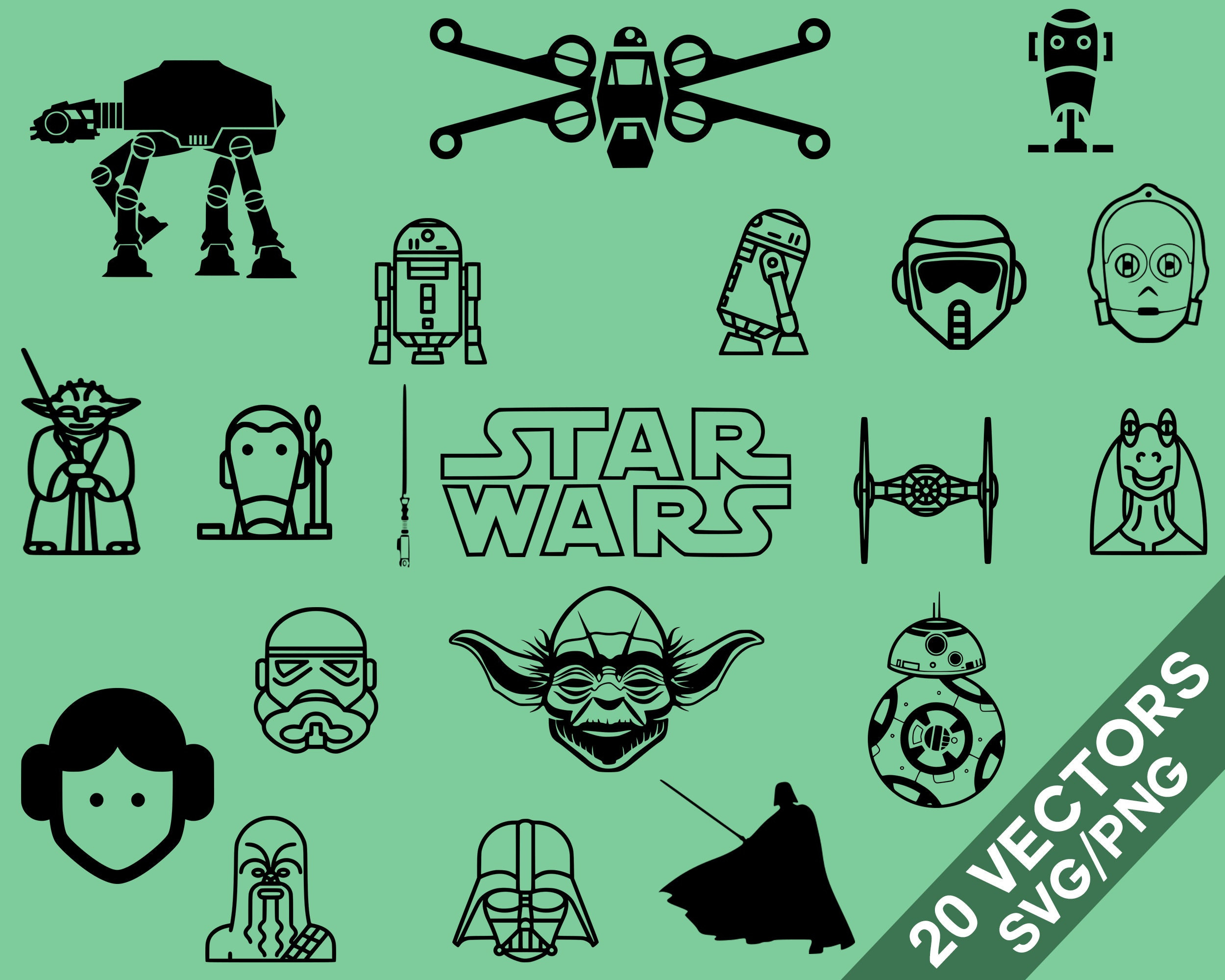 Star Wars Vectors Awesome Star Wars Vector Pack Svg Star Wars Clip Art Star Wars