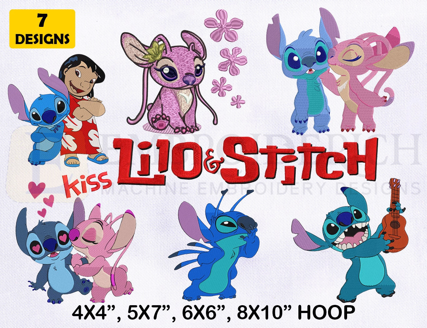 Stitch Embroidery Designs Beautiful Lilo and Stitch Embroidery Designs Bundle 4 Sizes Emb Etsy