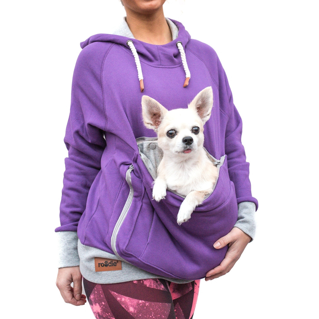 Sweatshirt with Dog Pouch Elegant Roo Pet Pouch Hoo Cat Dog Small Pet Holder Cuddle Sweatshirt