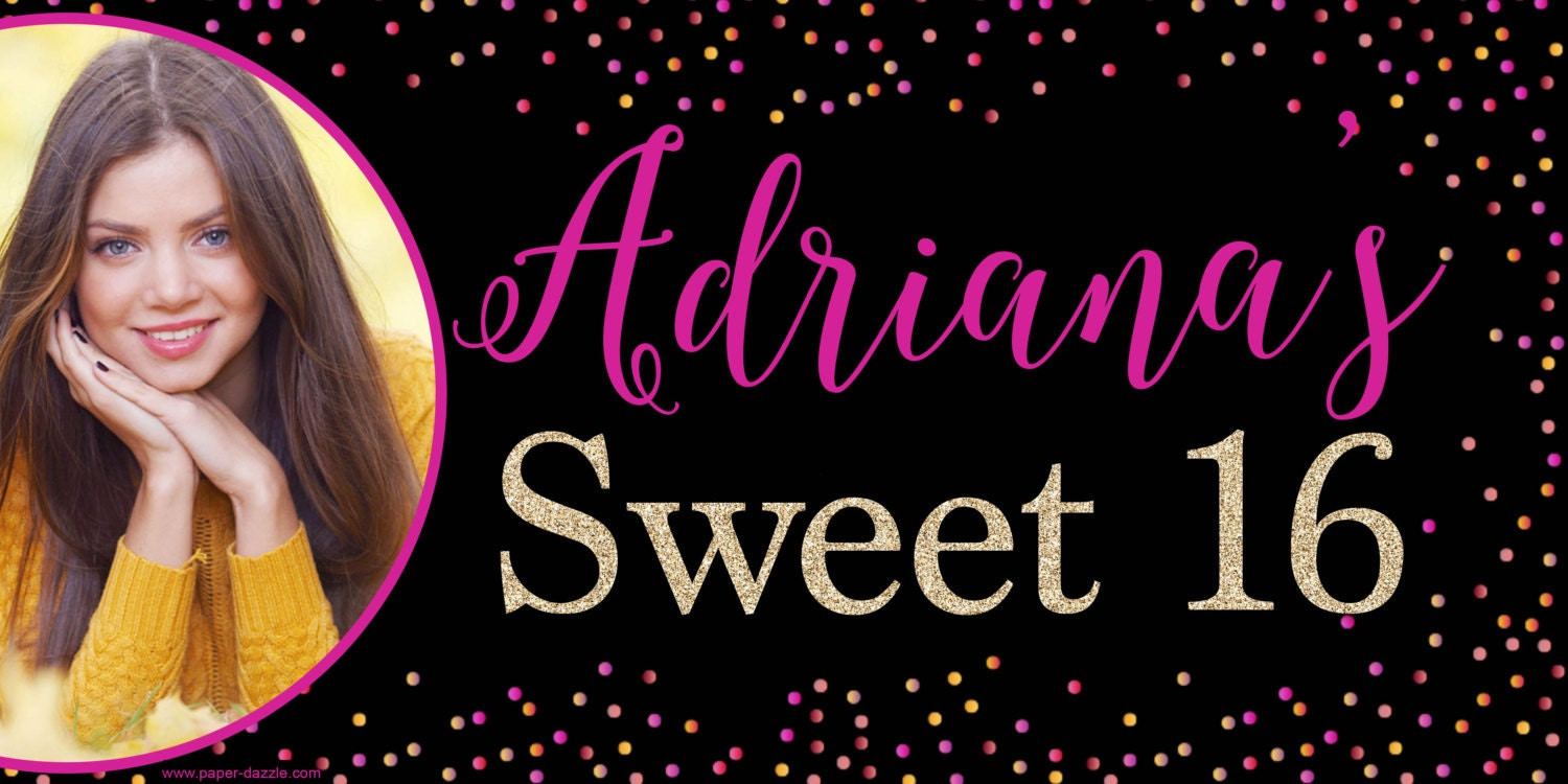 Sweet 16 Birthday Banner Luxury Sweet 16 Sparkle Personalized Banner